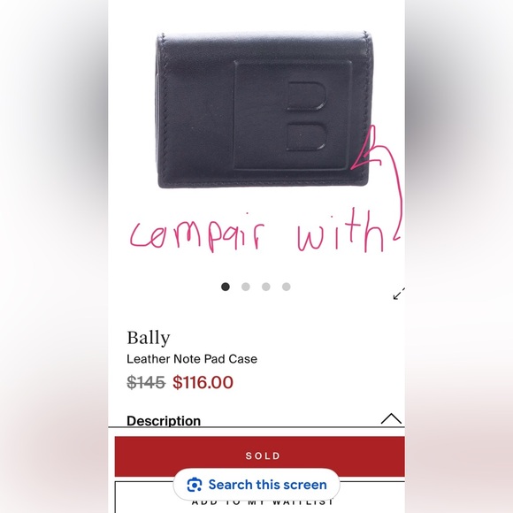 Bally Black leather and Silver Crossbody case - Picture 5 of 9